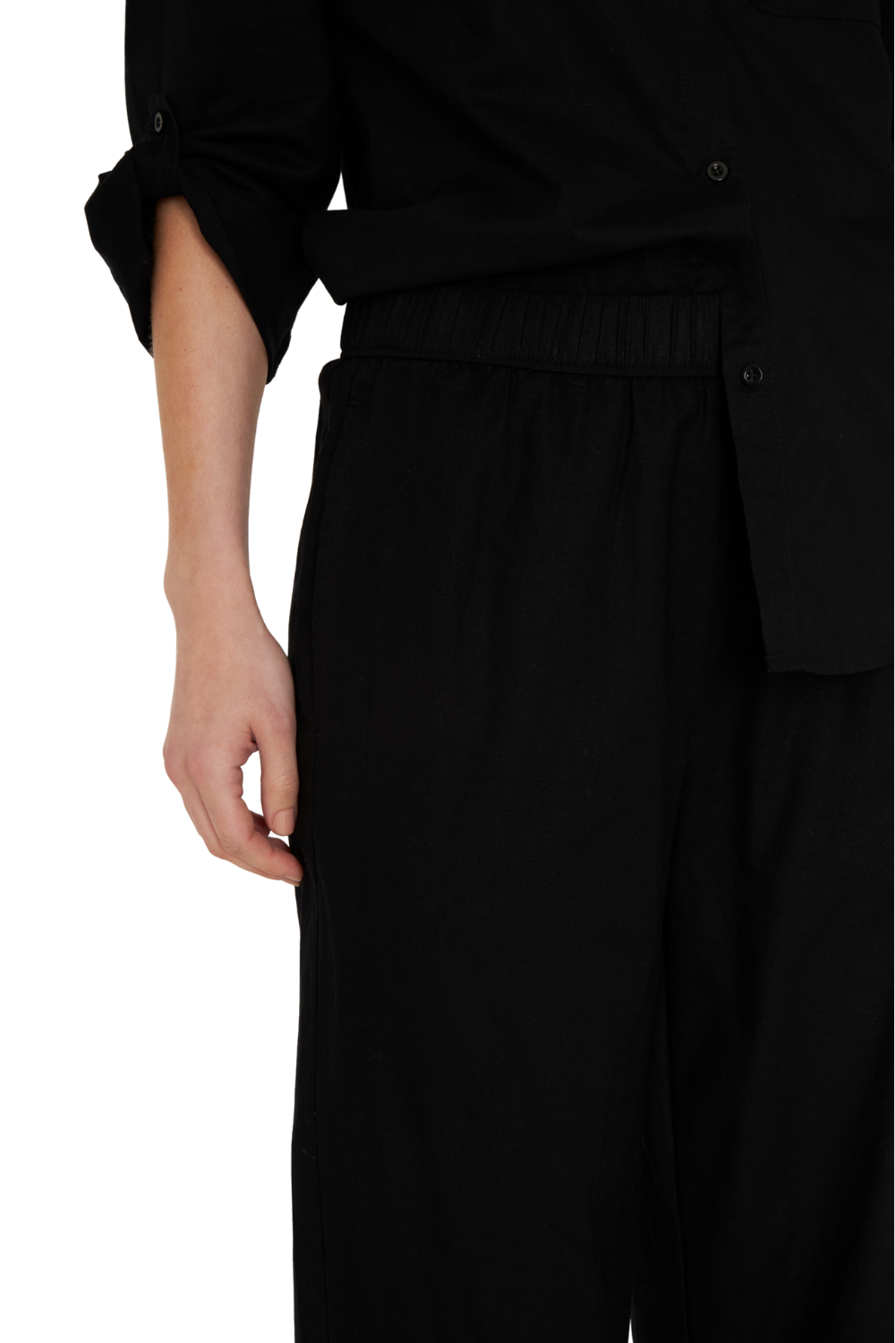 Pantalón Lino Ame negro Jacinta Tienda-3