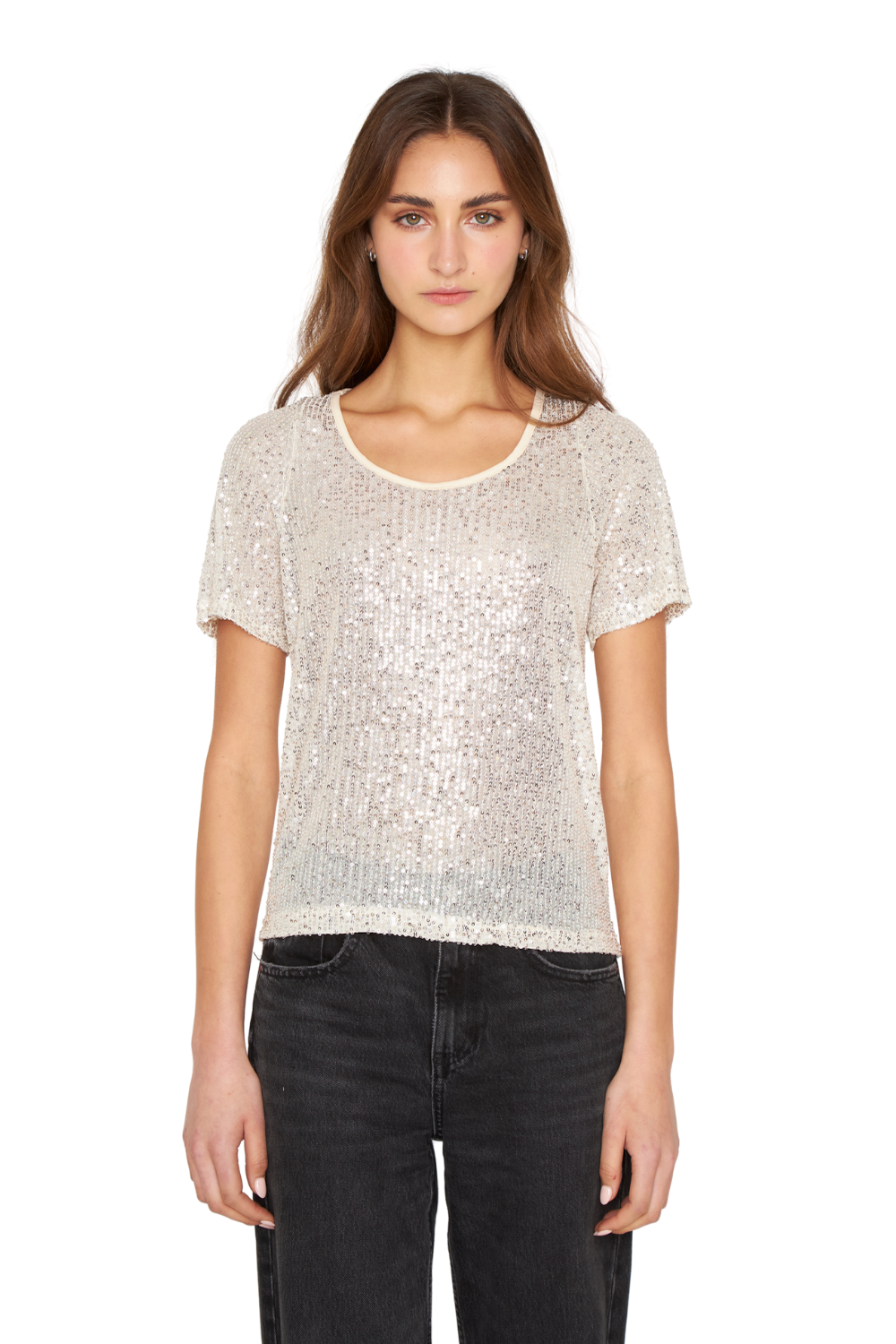 Polera Glam manga corta crudo Jacinta Tienda-2