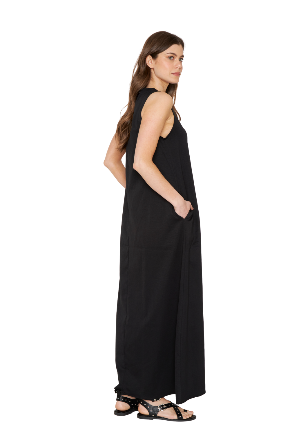 Vestido Elena Largo negro Jacinta Tienda-3