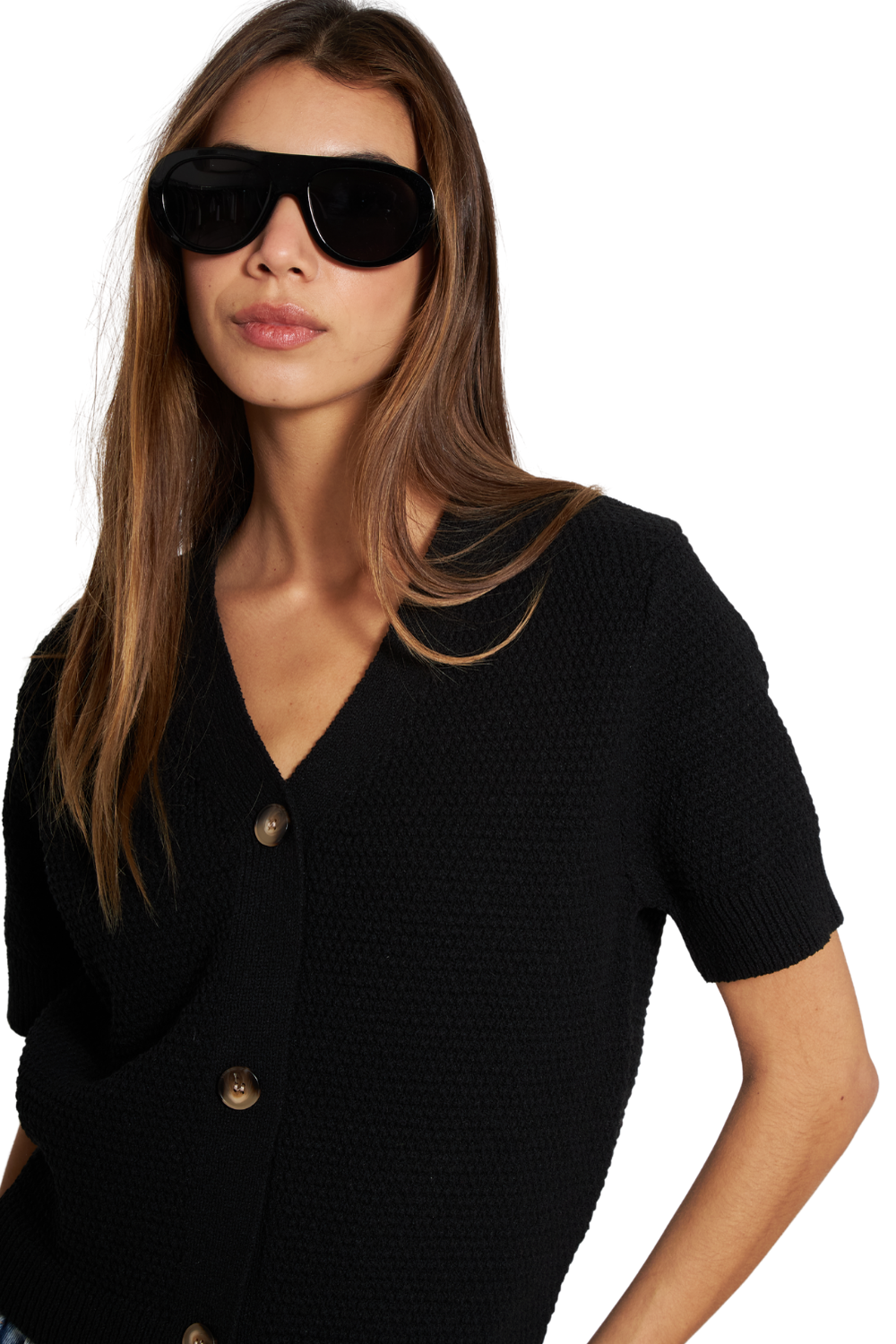Chaleco Sofia manga corta negro Jacinta Tienda-4
