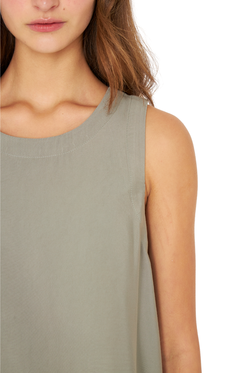 Polera Ana sin mangas verde Jacinta Tienda-4