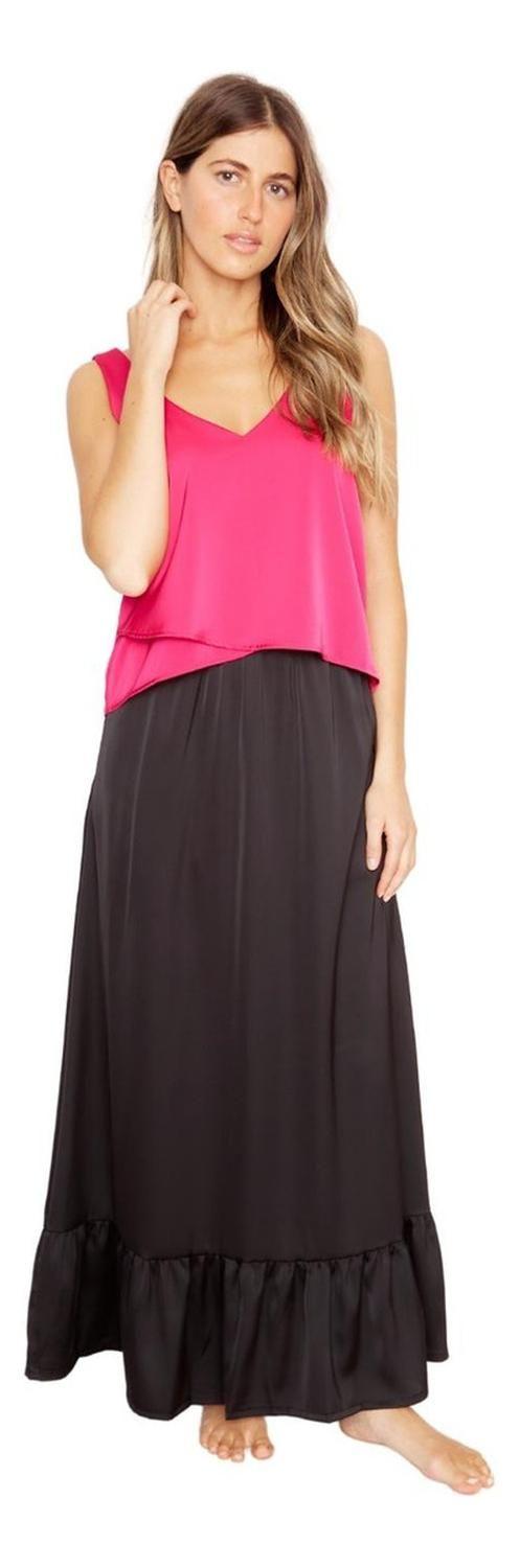 Falda Ana Satin Negra Jacinta Tienda-5