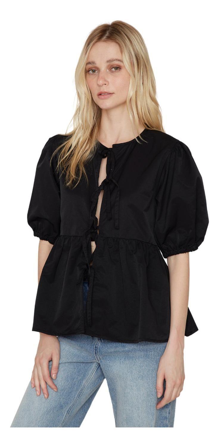 Blusa Lazos Negra Jacinta Tienda-0