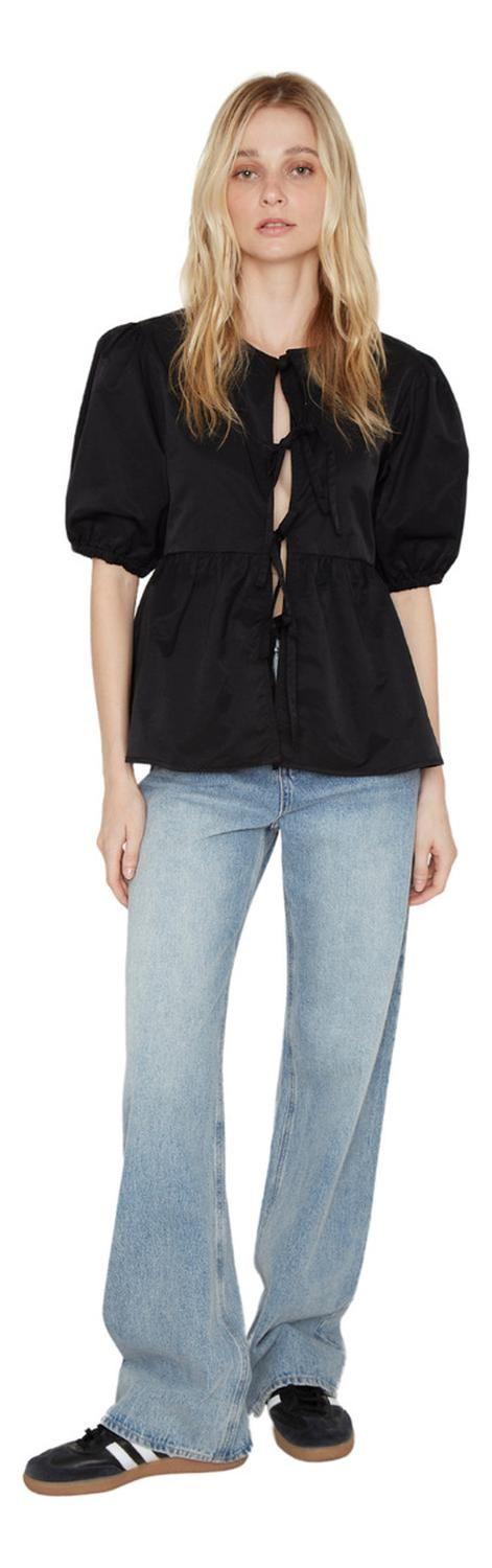 Blusa Lazos Negra Jacinta Tienda-4