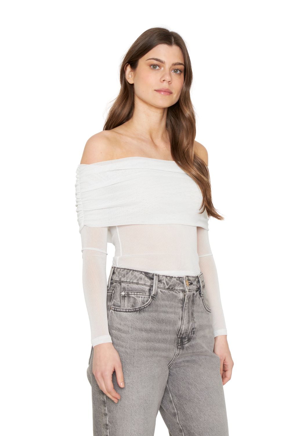 Polera Hombros Brillos blanca Jacinta Tienda-2