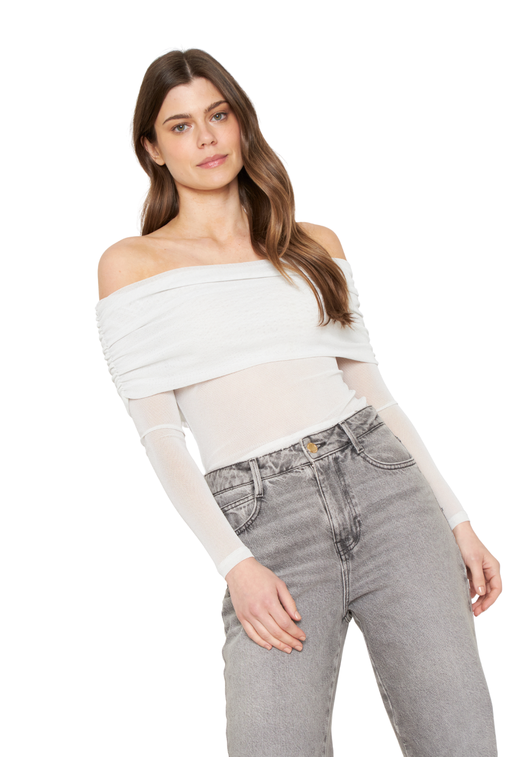 Polera Hombros Brillos blanca Jacinta Tienda-4