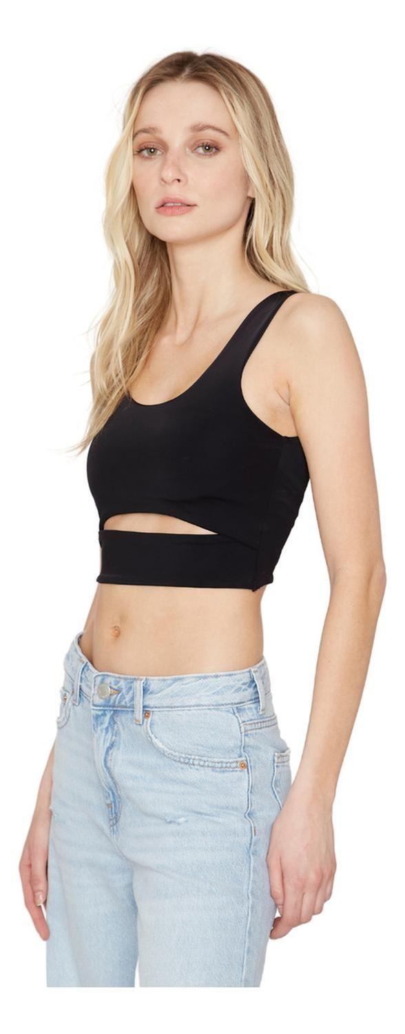 Croptop Cut Out Negro Jacinta Tienda-0