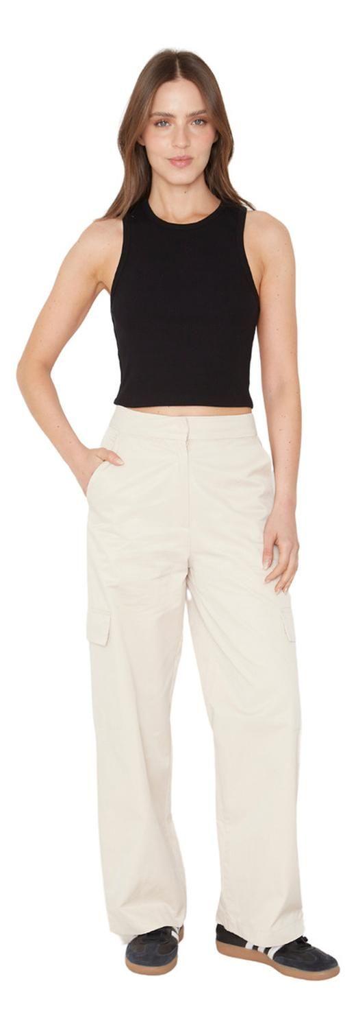 Rib Tank Top Crop Negro Jacinta Tienda-5