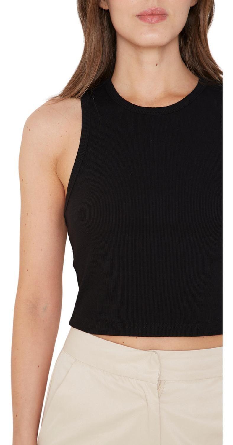 Rib Tank Top Crop Negro Jacinta Tienda-6