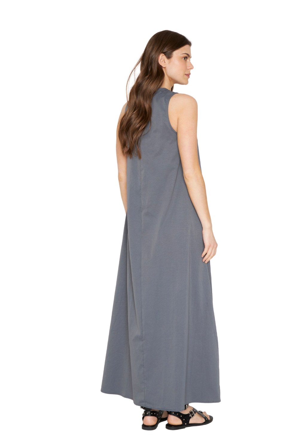 Vestido Elena Largo gris Jacinta Tienda-3