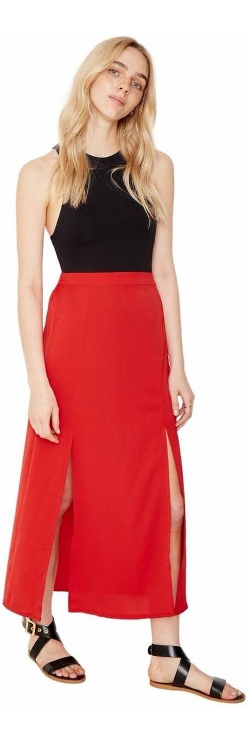 Falda Jane Midi Ii Roja Jacinta Tienda-1
