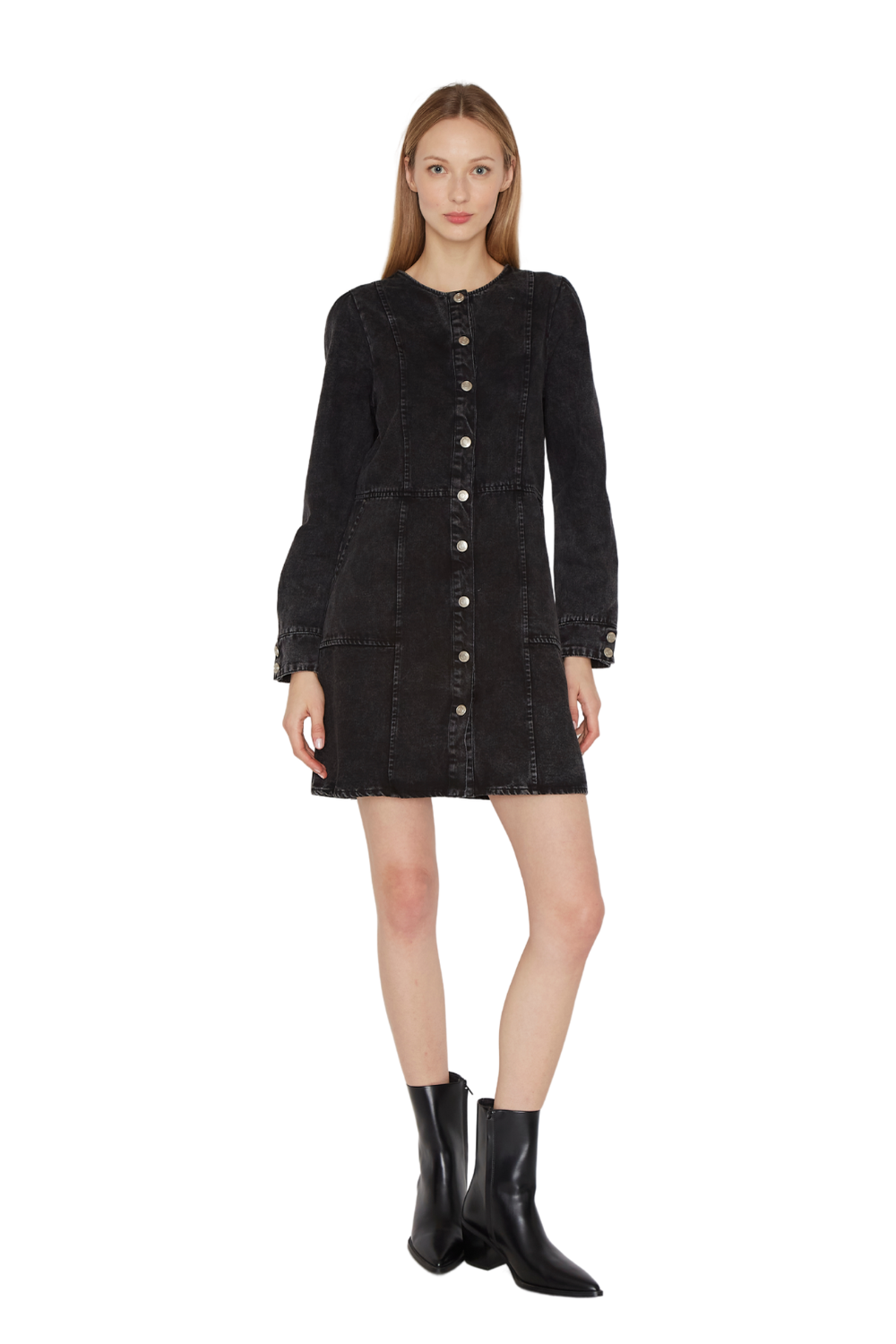 Vestido Denim Stone negro Jacinta Tienda-2