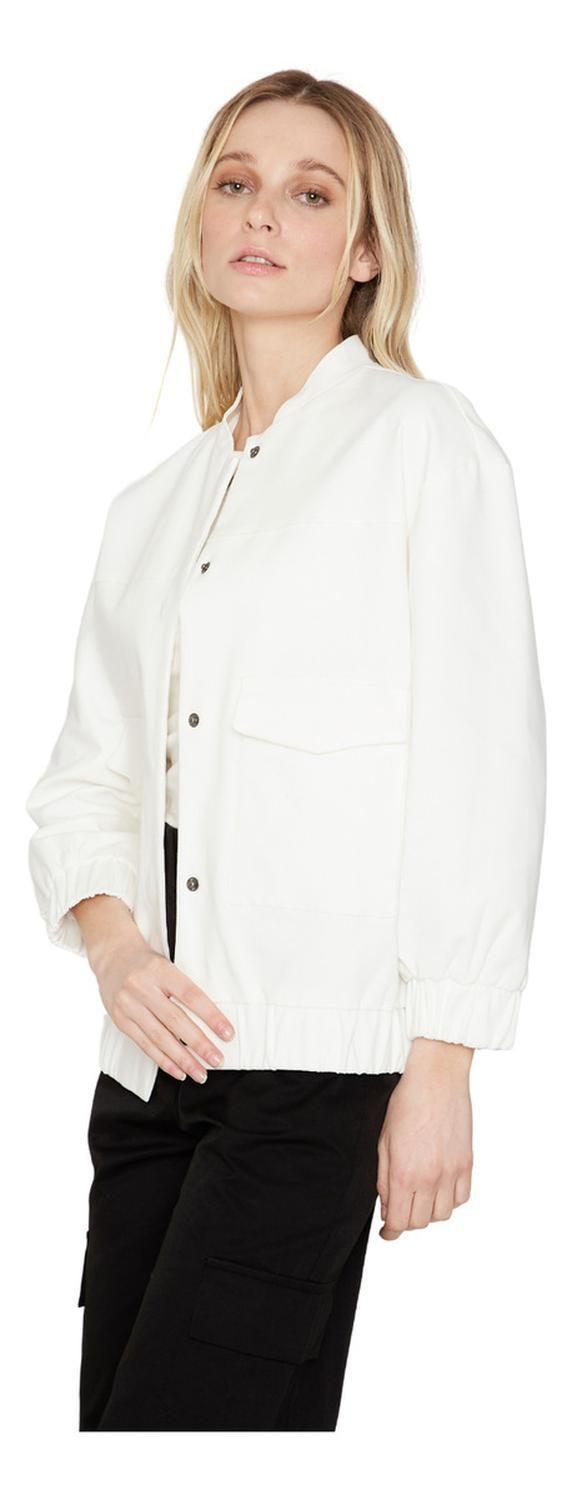 Chaqueta Bomber Manga Larga Blanca Jacinta Tienda-1