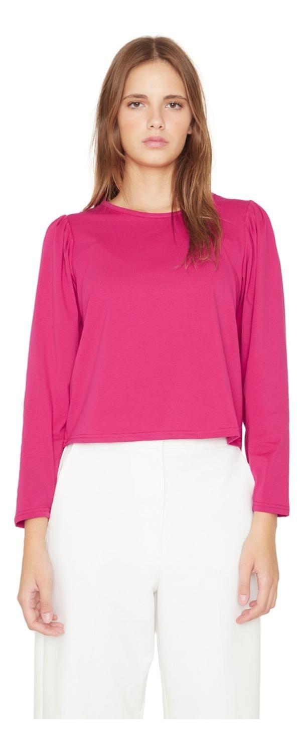 Polera Alicia Manga Larga Fucsia Jacinta Tienda-1