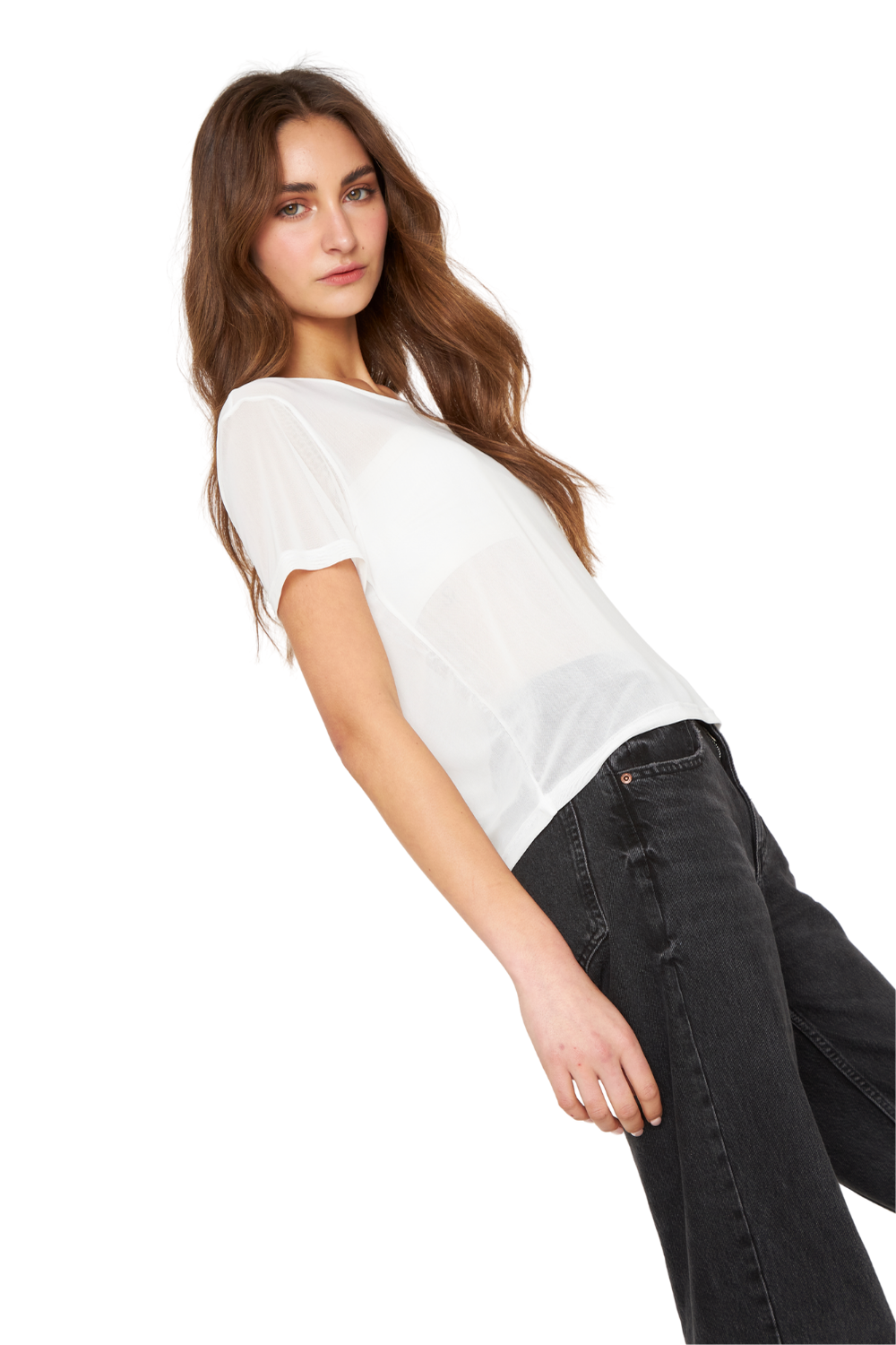 Polera Net manga corta blanca Jacinta Tienda-0