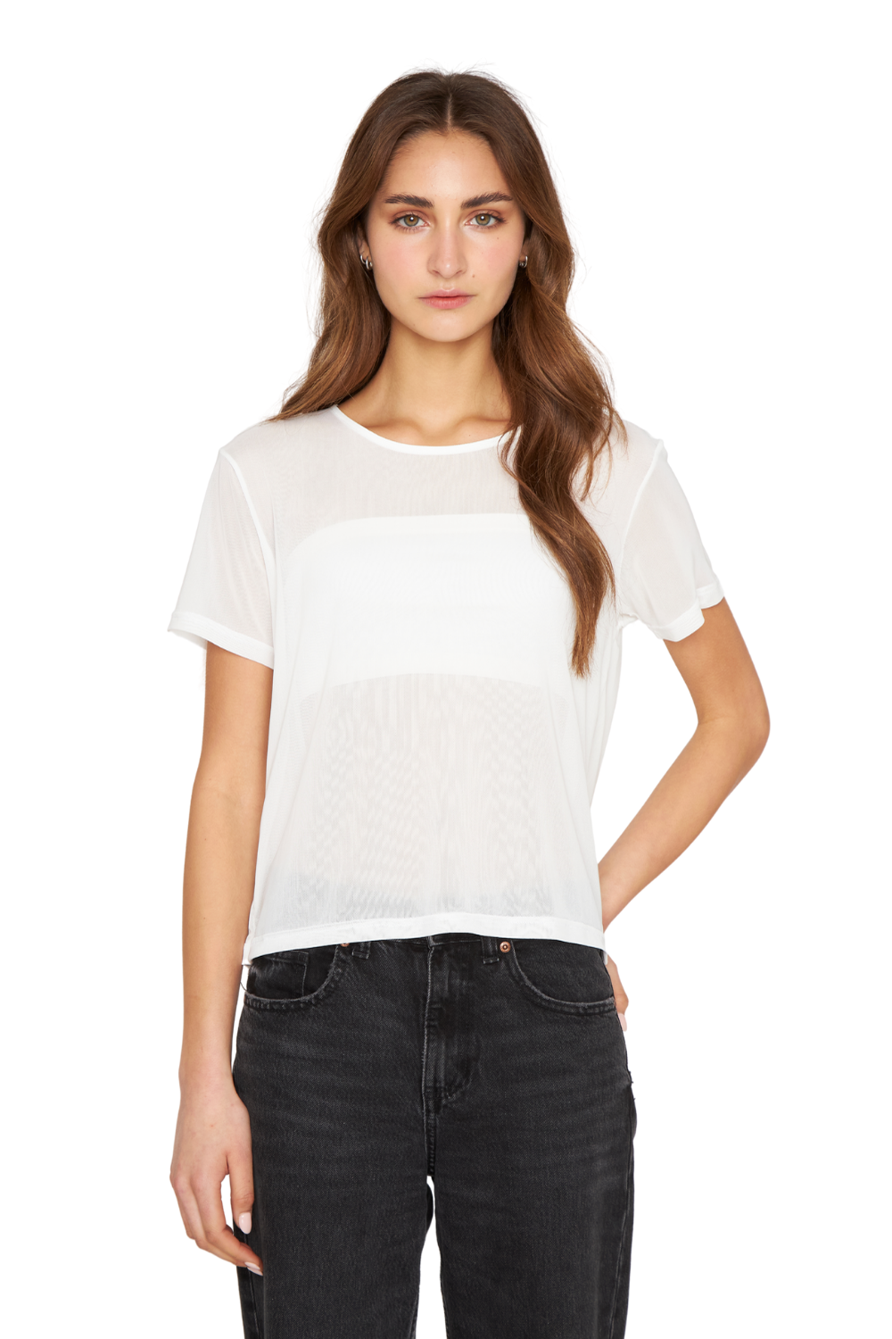 Polera Net manga corta blanca Jacinta Tienda-1
