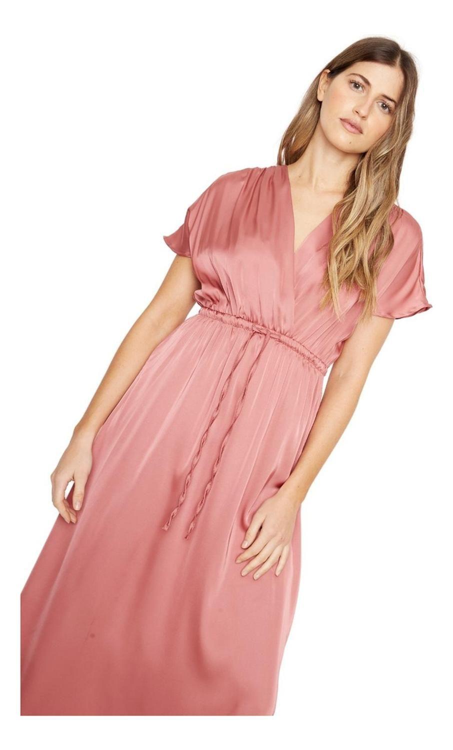 Vestido Lucila Satin Cobre Jacinta Tienda-4