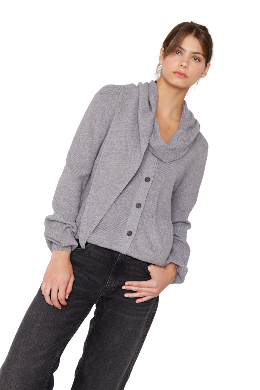 Chaleco Coat gris Jacinta Tienda-3