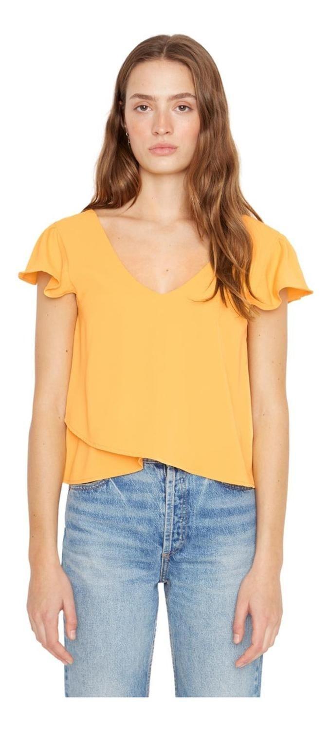 Polera Sara Manga Corta Iii Amarilla Jacinta Tienda-0