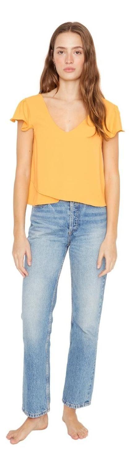 Polera Sara Manga Corta Iii Amarilla Jacinta Tienda-1
