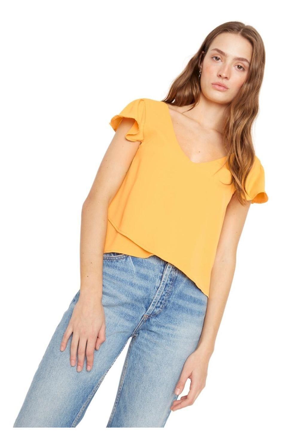 Polera Sara Manga Corta Iii Amarilla Jacinta Tienda-2