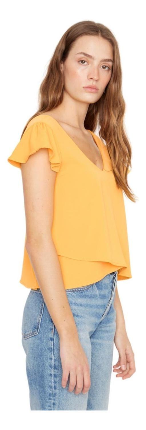 Polera Sara Manga Corta Iii Amarilla Jacinta Tienda-3