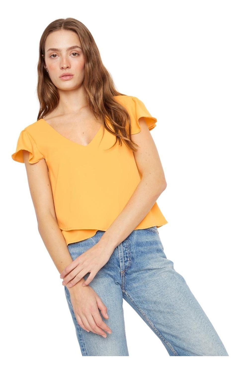 Polera Sara Manga Corta Iii Amarilla Jacinta Tienda-4