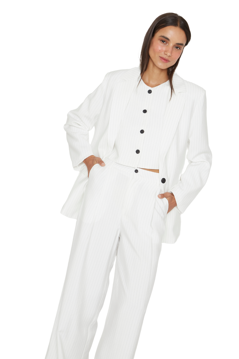 Pantalón Oxford rayas blanco Jacinta Tienda-4