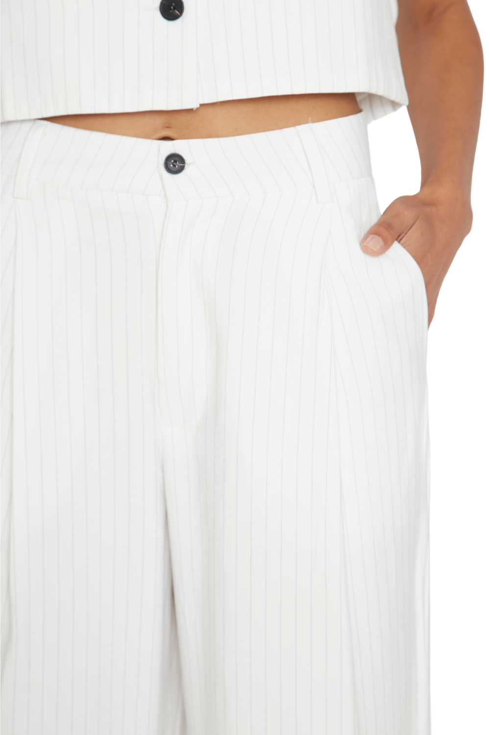 Pantalón Oxford rayas blanco Jacinta Tienda-5