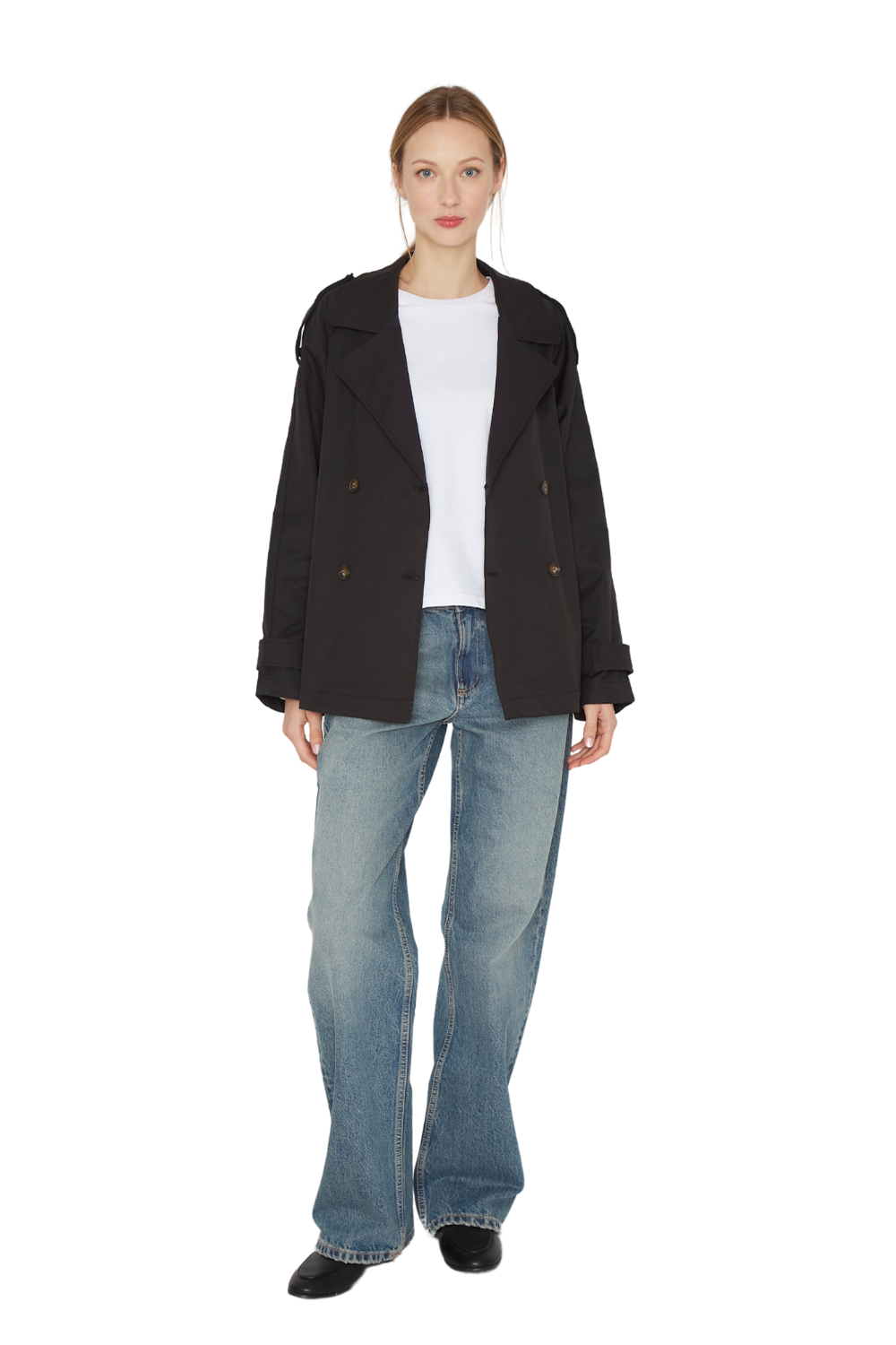 Trench Coat Stone negro Jacinta Tienda-4