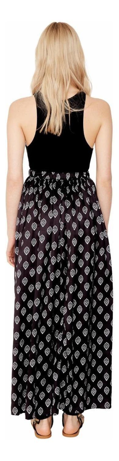 Falda Elisa Hojas Print  L negro XL negro S negro M negro-3