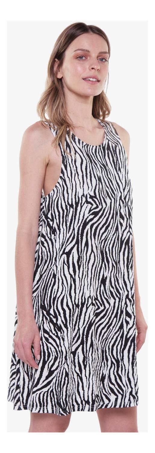 Vestido Bianca Algodón Animal Print Jacinta Tienda-3