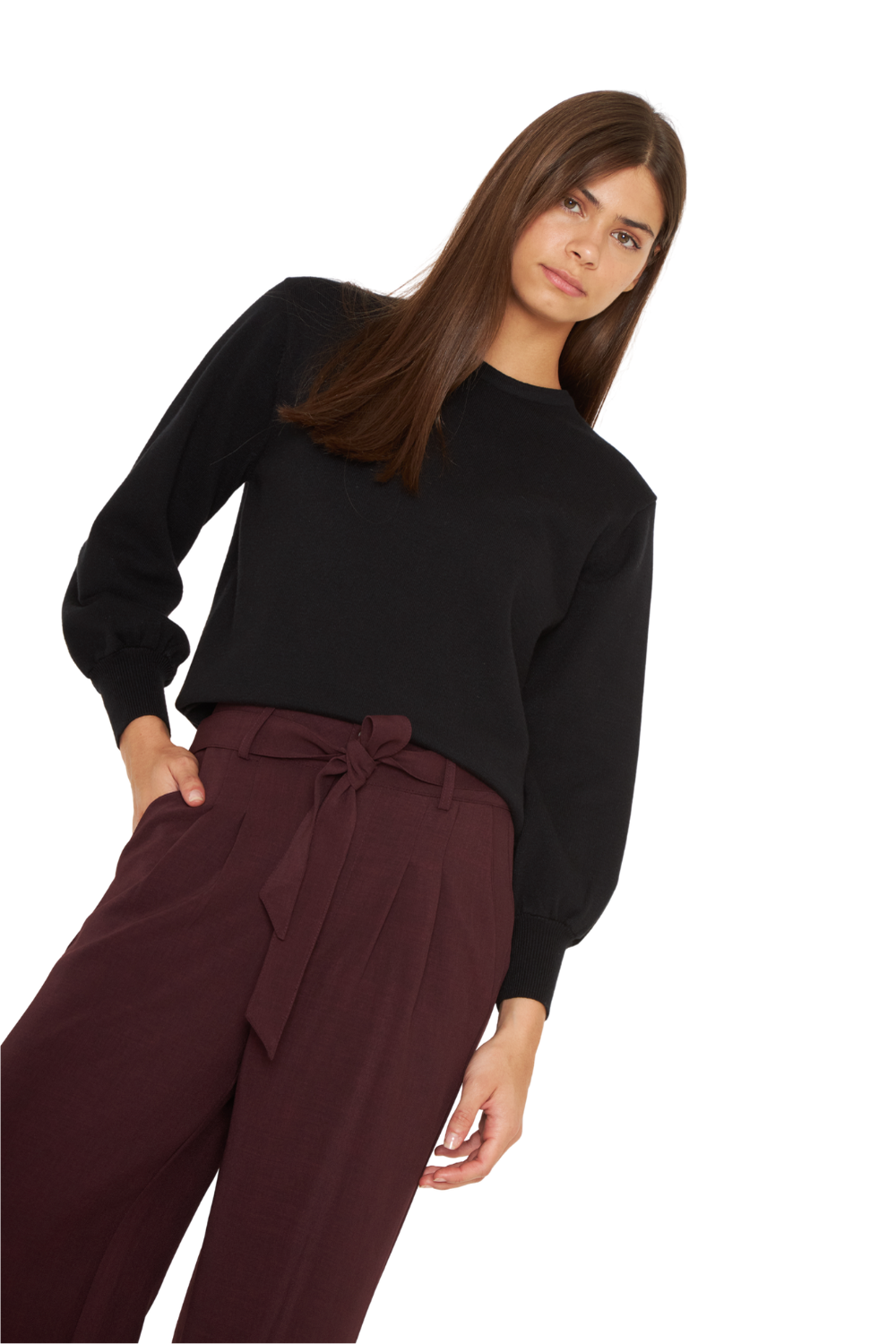 Pantalón Laura Winter burdeo Jacinta Tienda-4