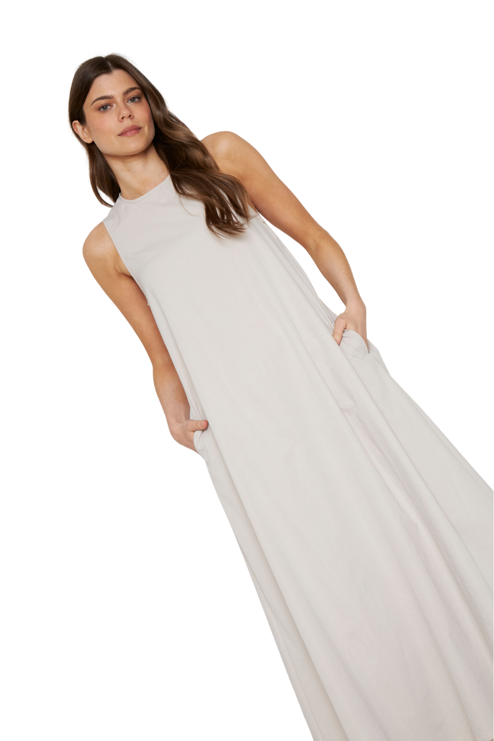 Vestido Elena Largo crudo Jacinta Tienda-3