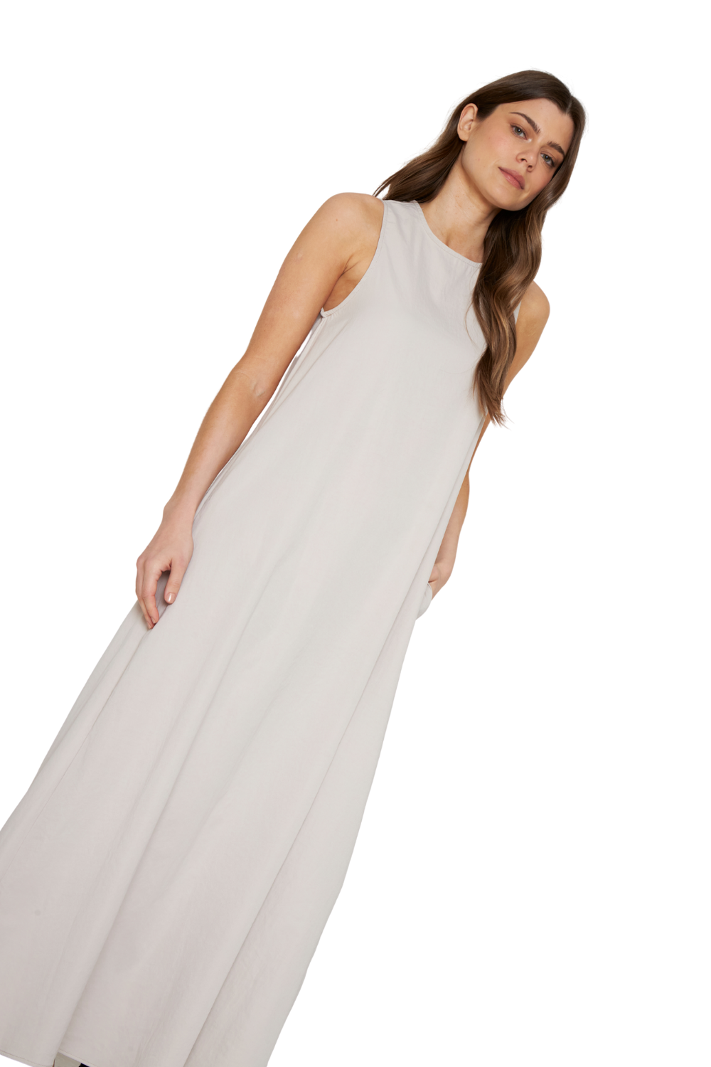 Vestido Elena Largo crudo Jacinta Tienda-4