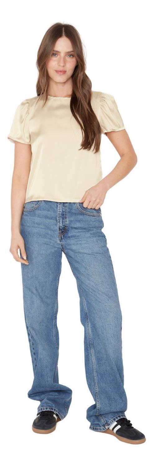 Blusa Olivia Satin Dorada Jacinta Tienda-5