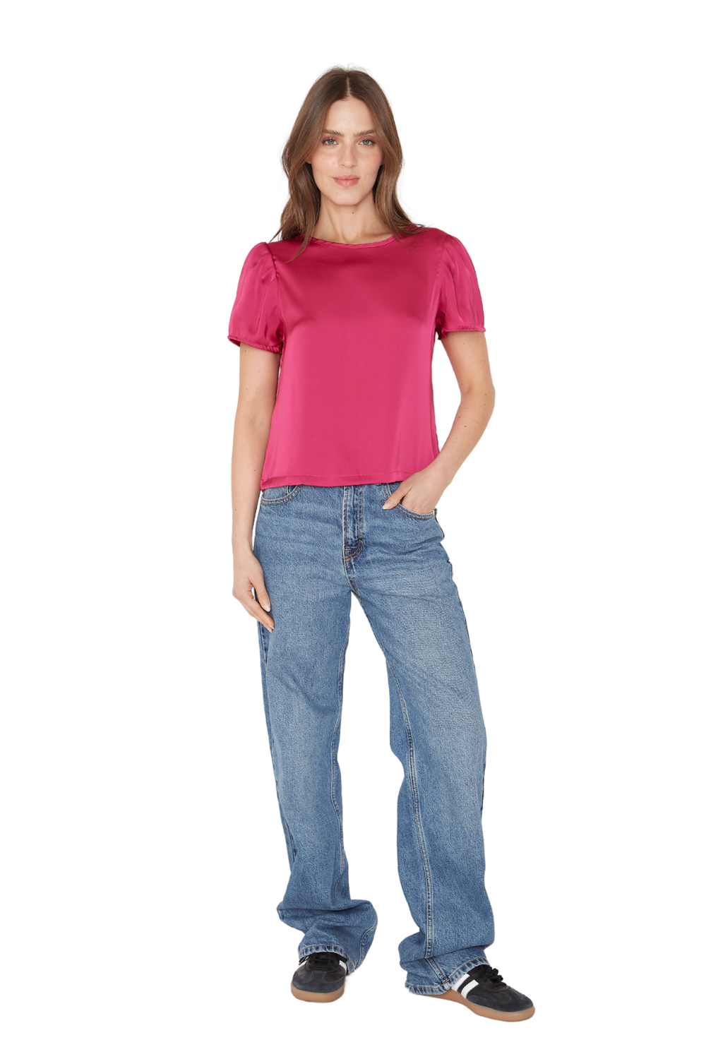 Blusa Olivia Satin Fucsia Jacinta Tienda-5