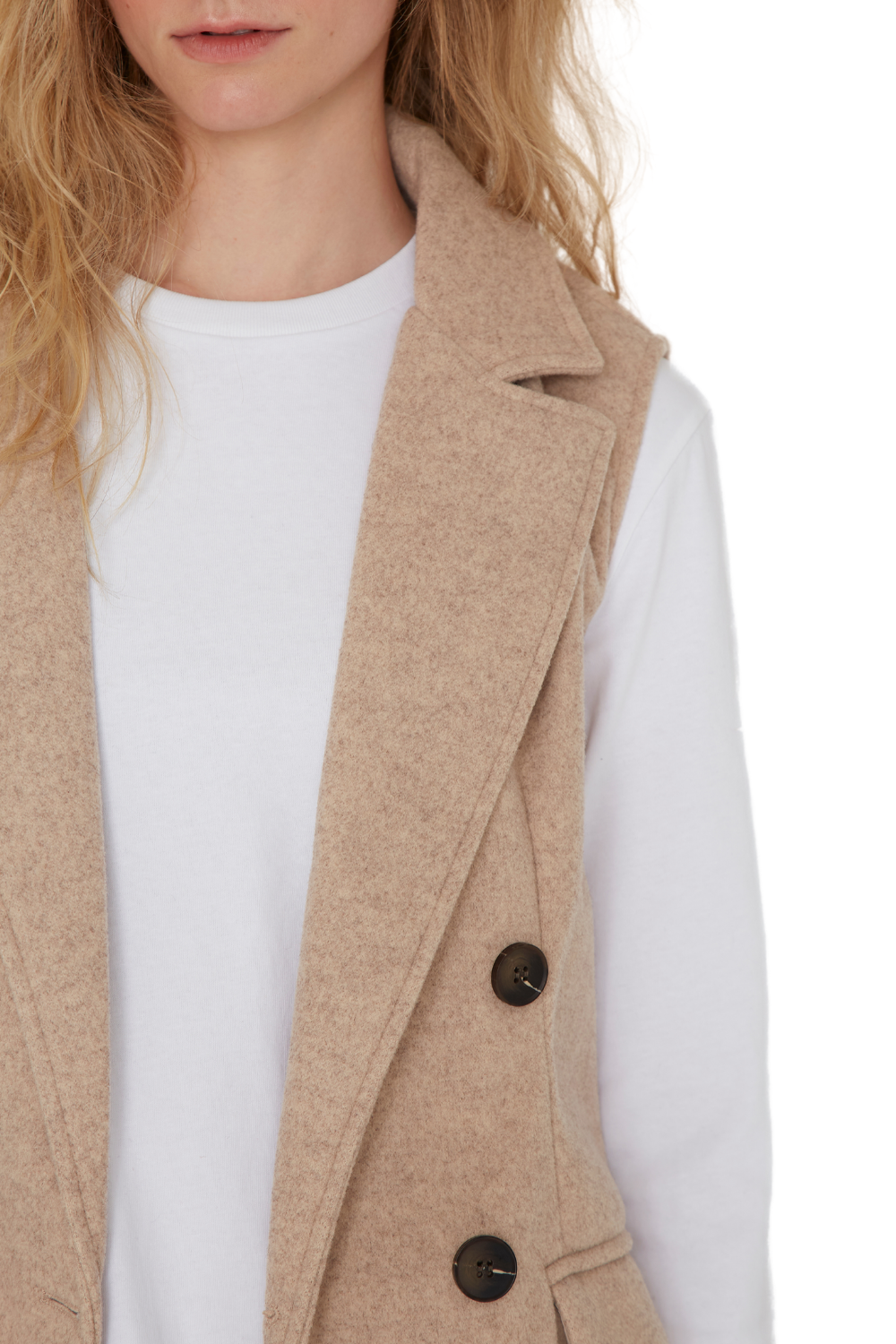 Chaqueta Royal sin mangas camel Jacinta Tienda-6