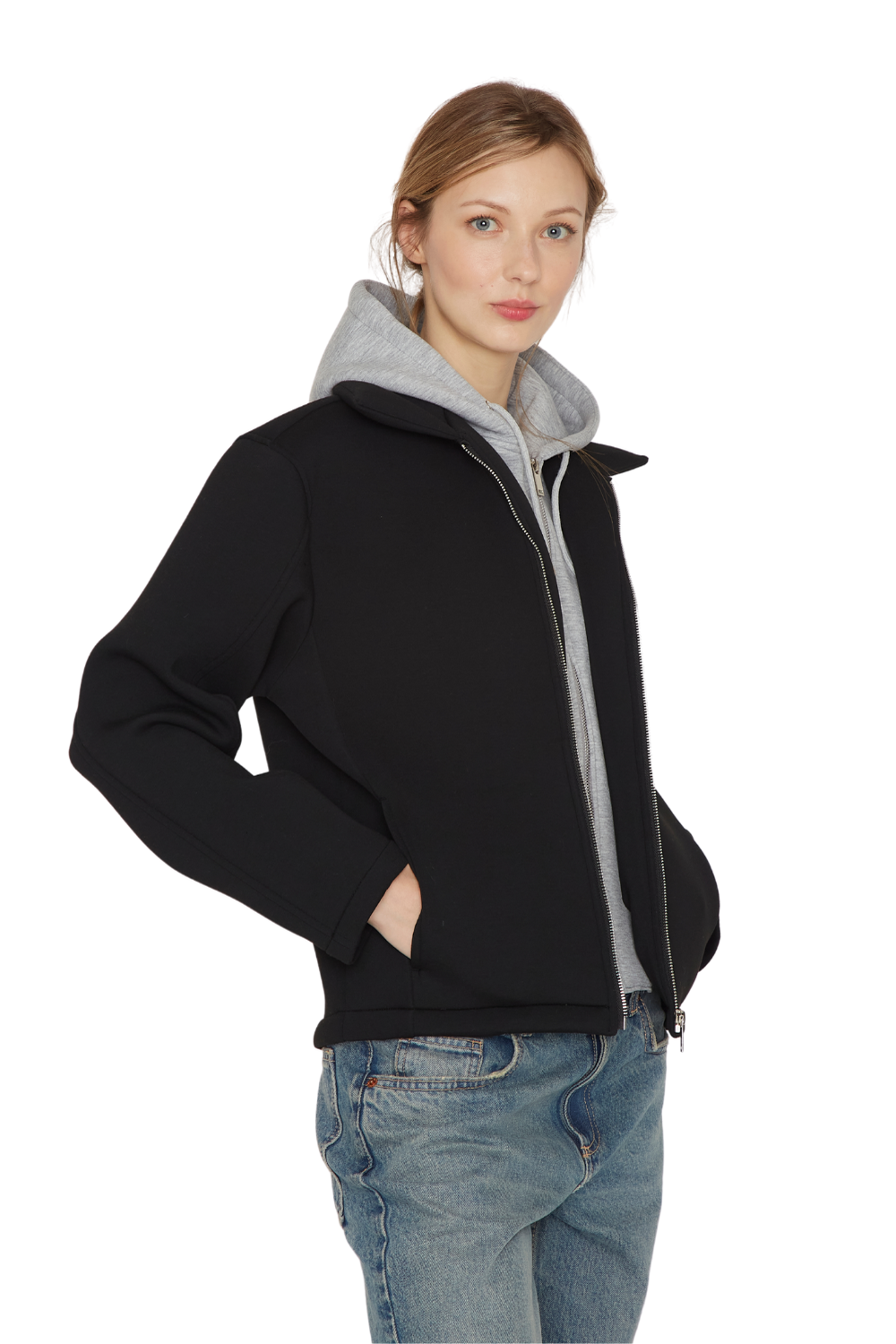 Bomber Hoodie negra Jacinta Tienda-2