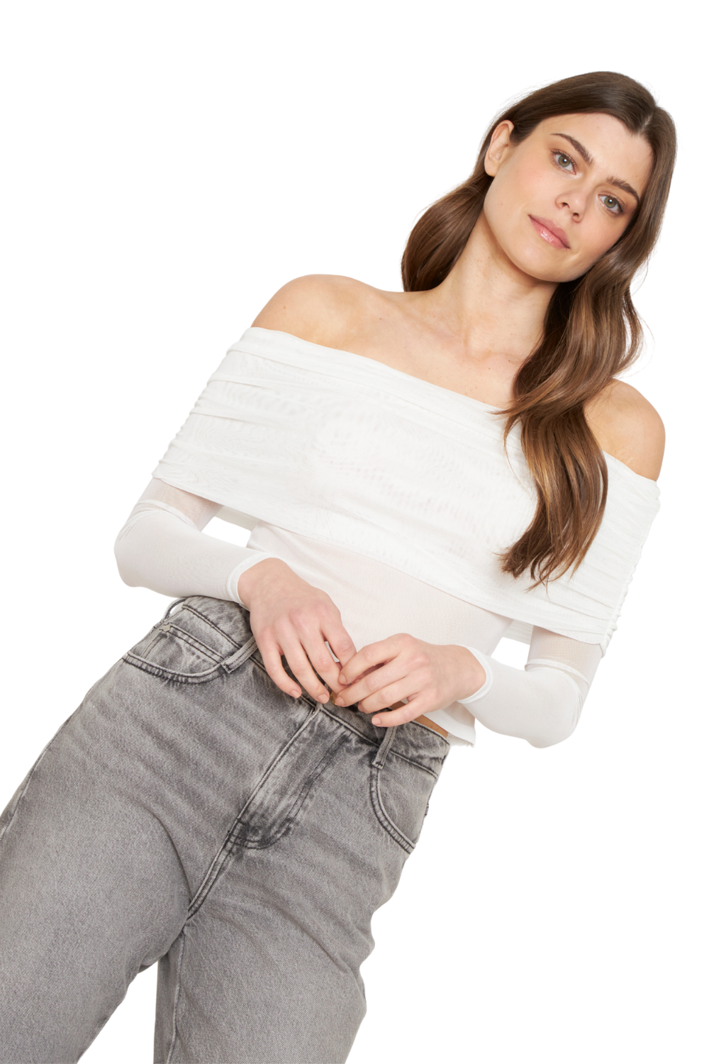 Polera Hombros Net blanca Jacinta Tienda-4