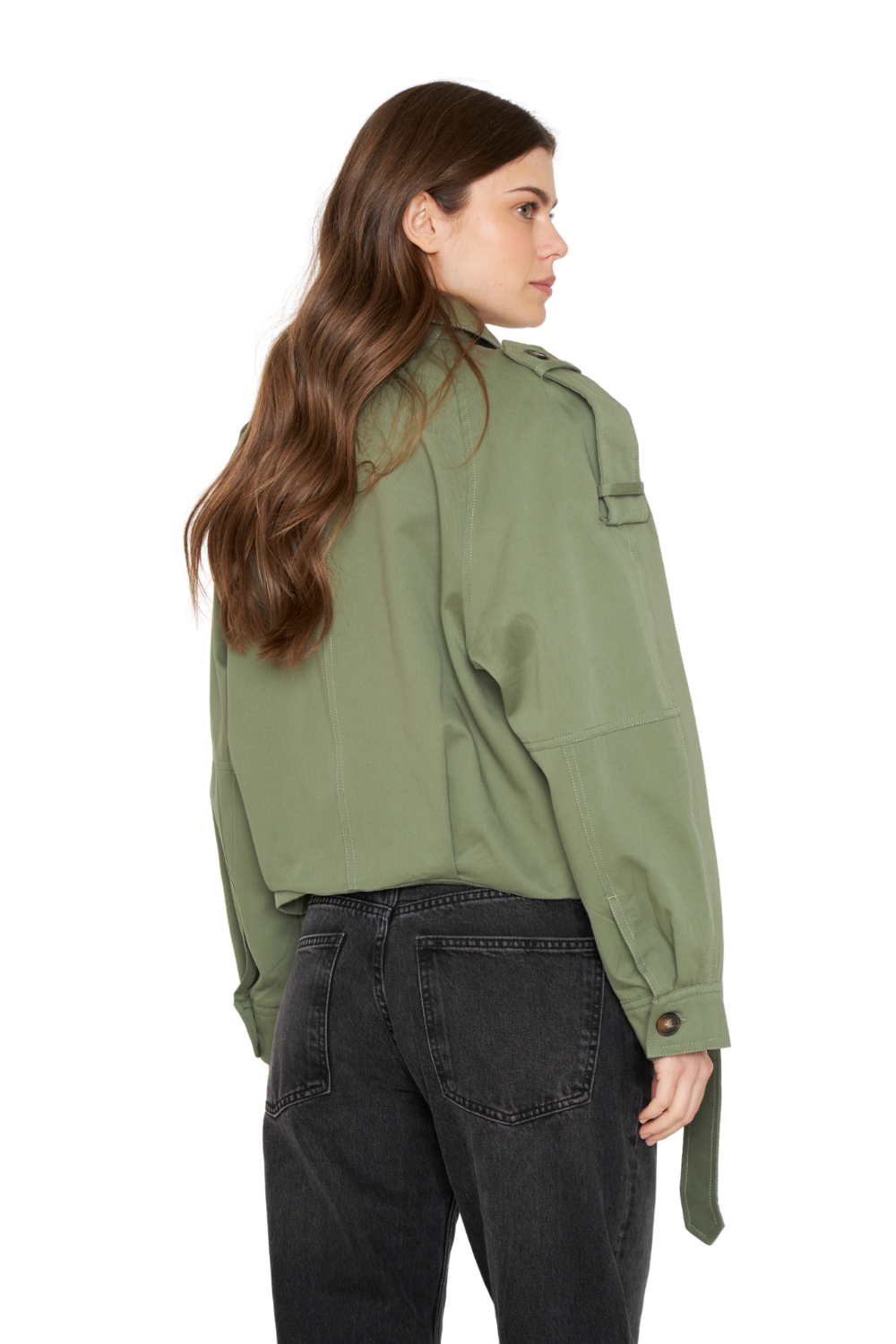 Chaqueta Aviadora Cotton verde Jacinta Tienda-5