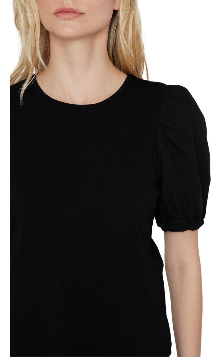 Polera Manga Globo Negra Jacinta Tienda-5