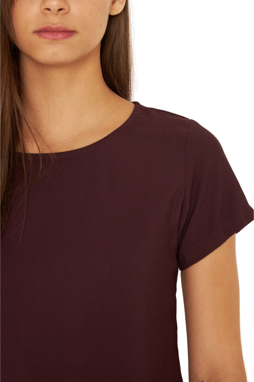 Polera Ana manga corta burdeo Jacinta Tienda-4