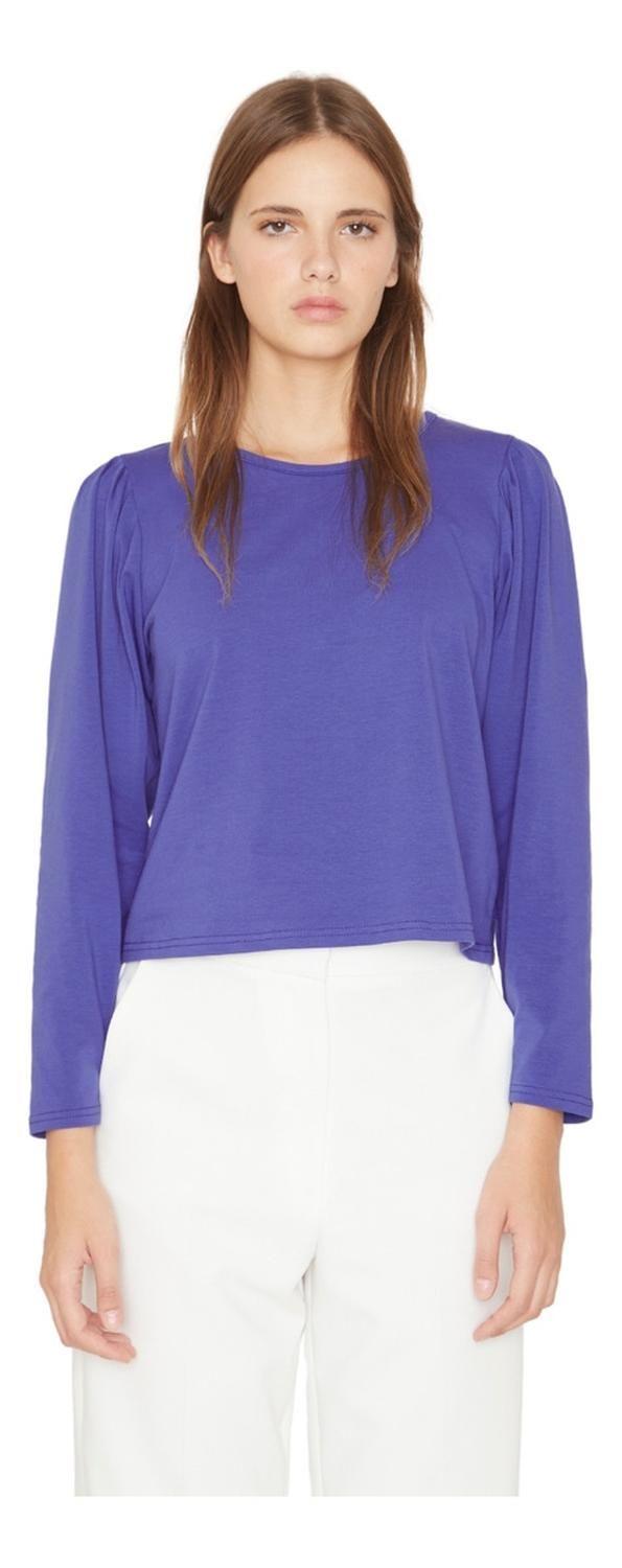 Polera Alicia Manga Larga Azul Jacinta Tienda-0