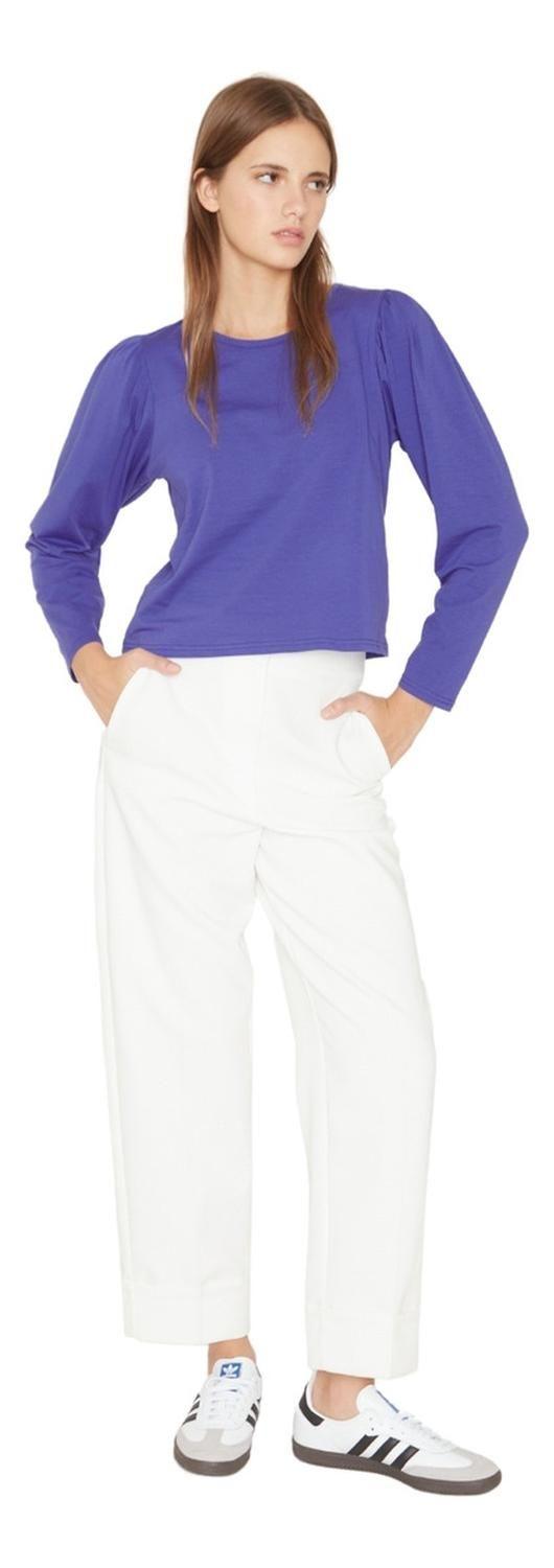 Polera Alicia Manga Larga Azul Jacinta Tienda-3
