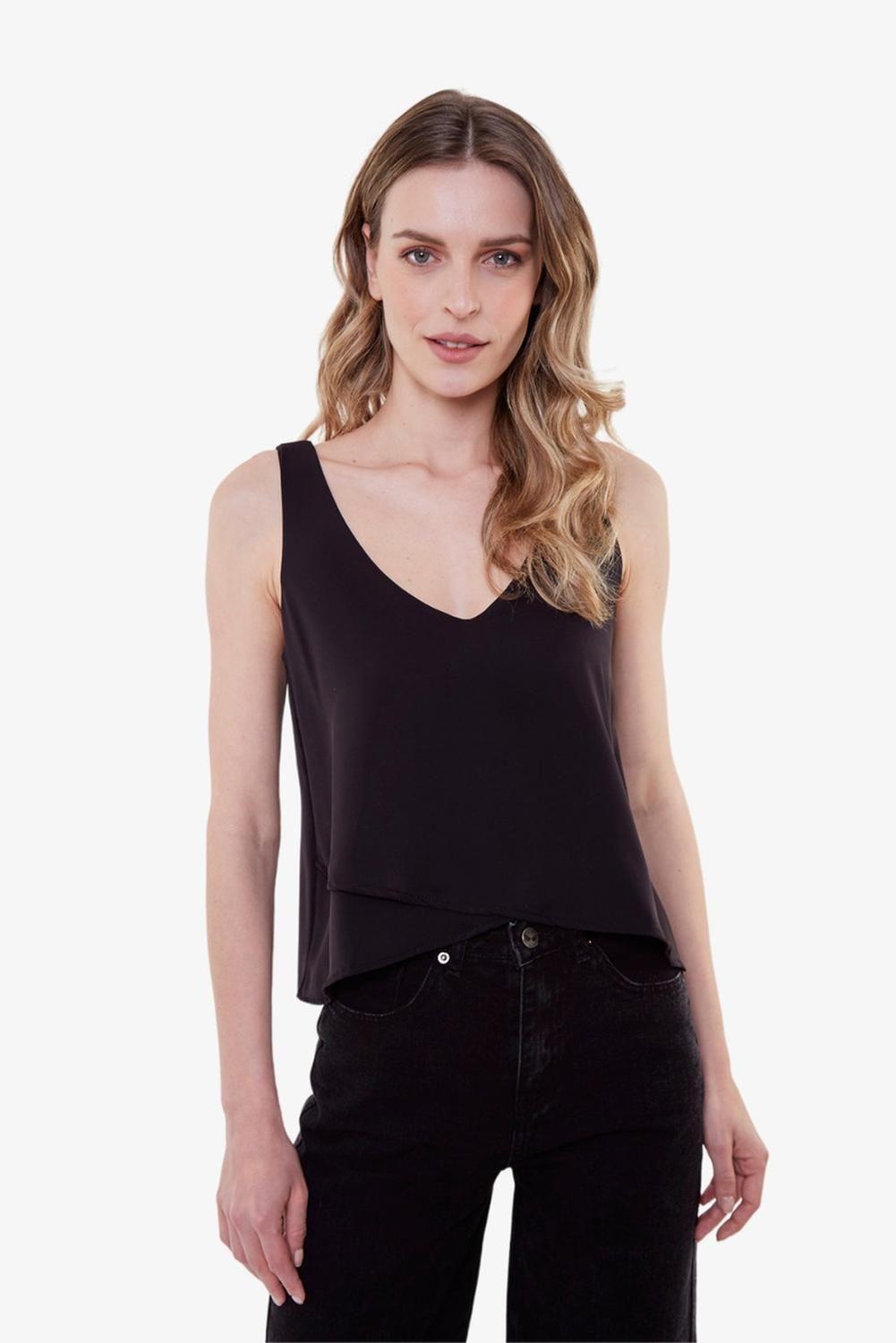 Polera Sara Sin Mangas Negra-0