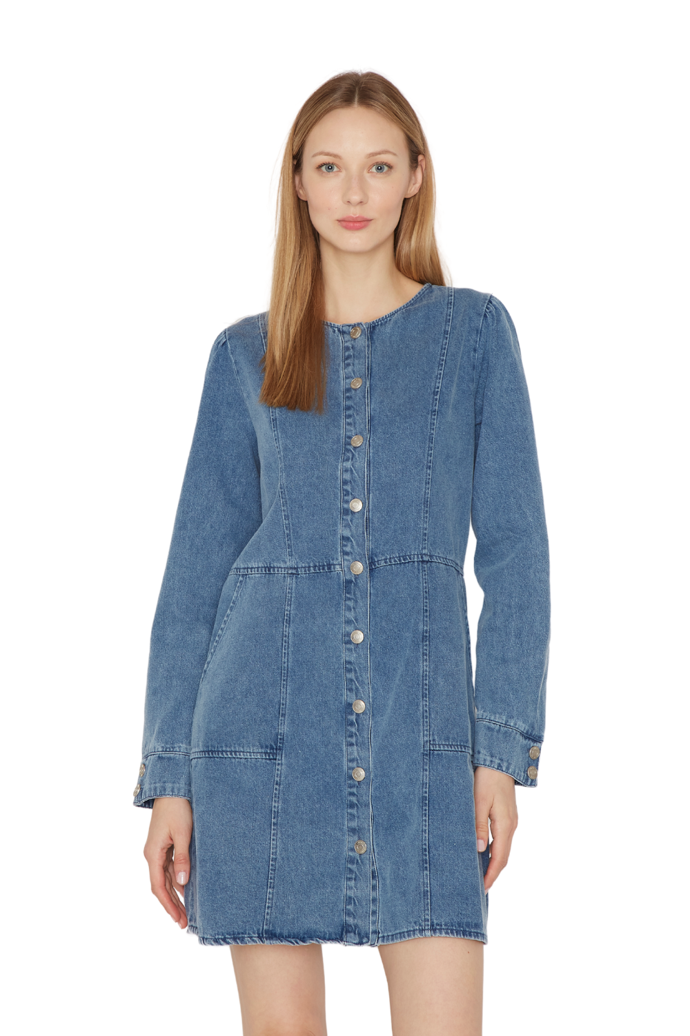 Vestido Denim Stone azul Jacinta Tienda-2