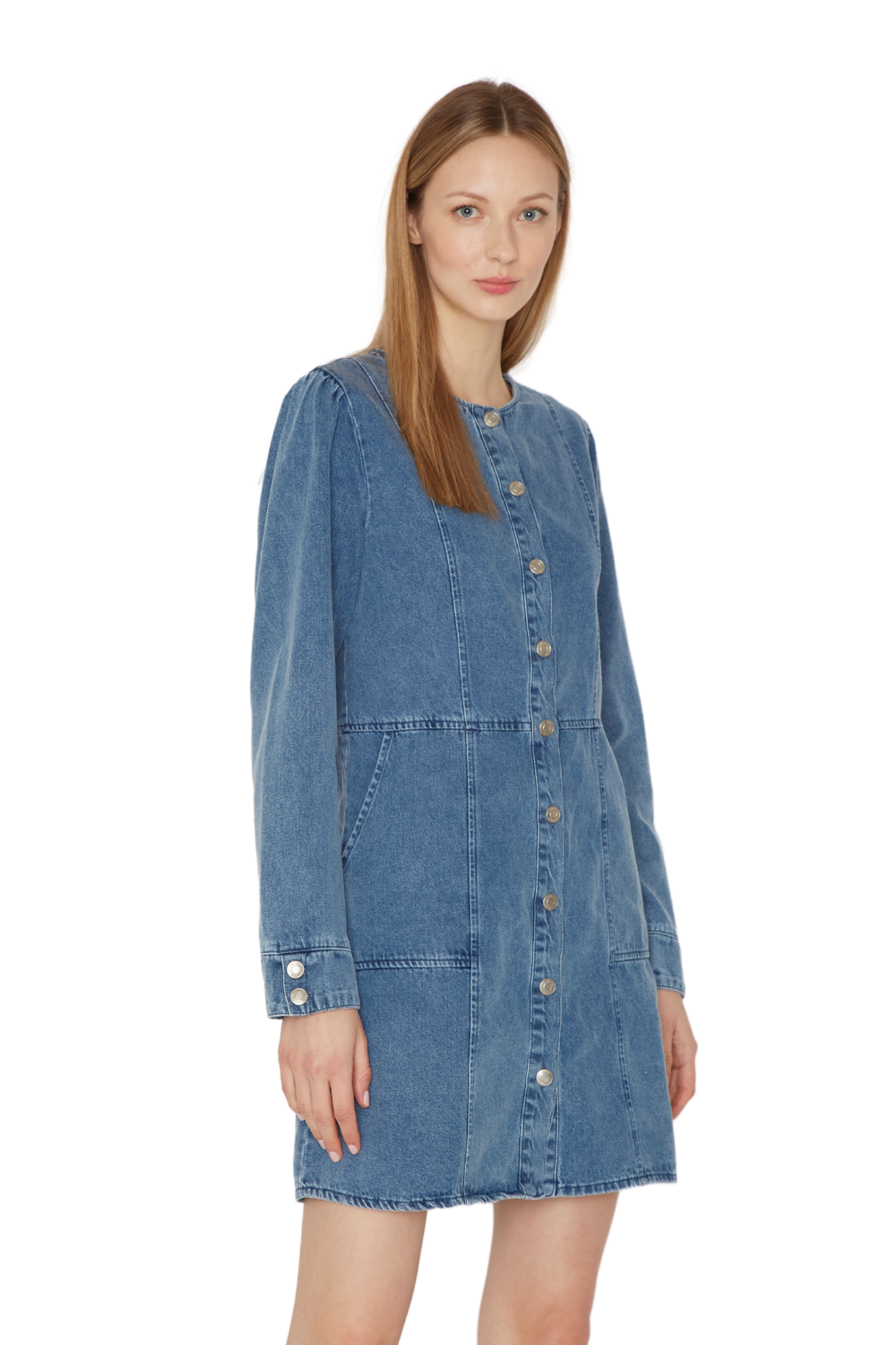 Vestido Denim Stone azul Jacinta Tienda-3
