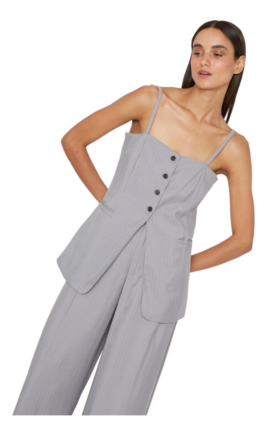 Polera Oxford Gris Jacinta Tienda-5