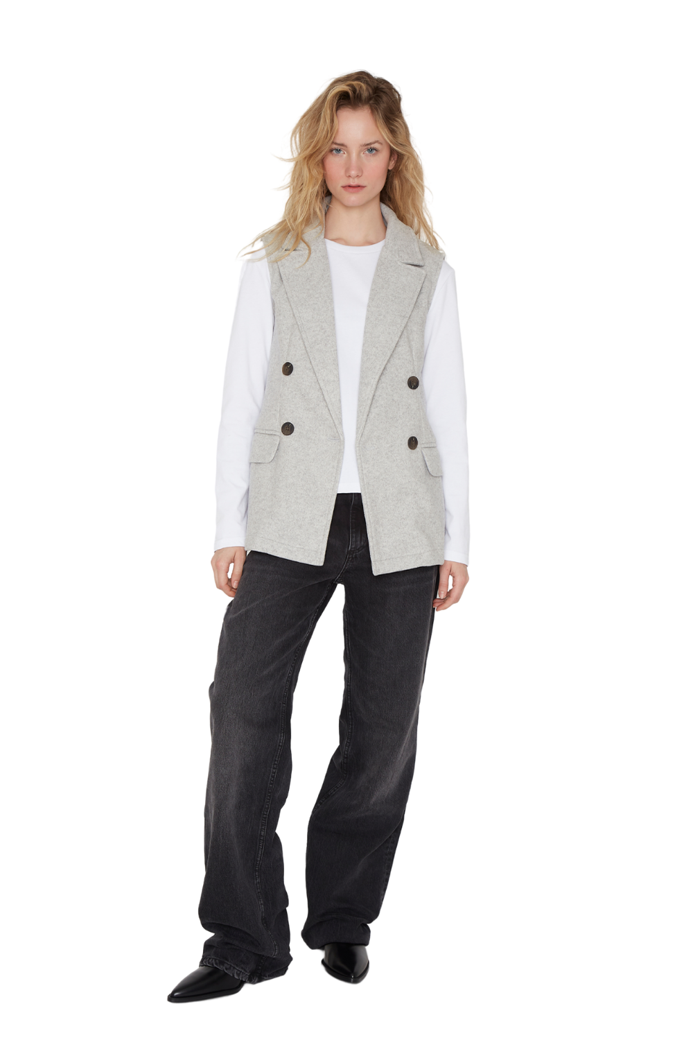 Chaqueta Royal sin mangas gris Jacinta Tienda-0